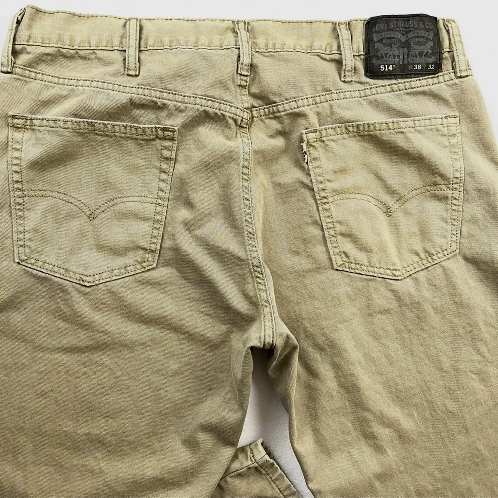 Levi's Men's Beige w/Black Patch‎ Lowrise Straight Fit Jean Pants 38/32